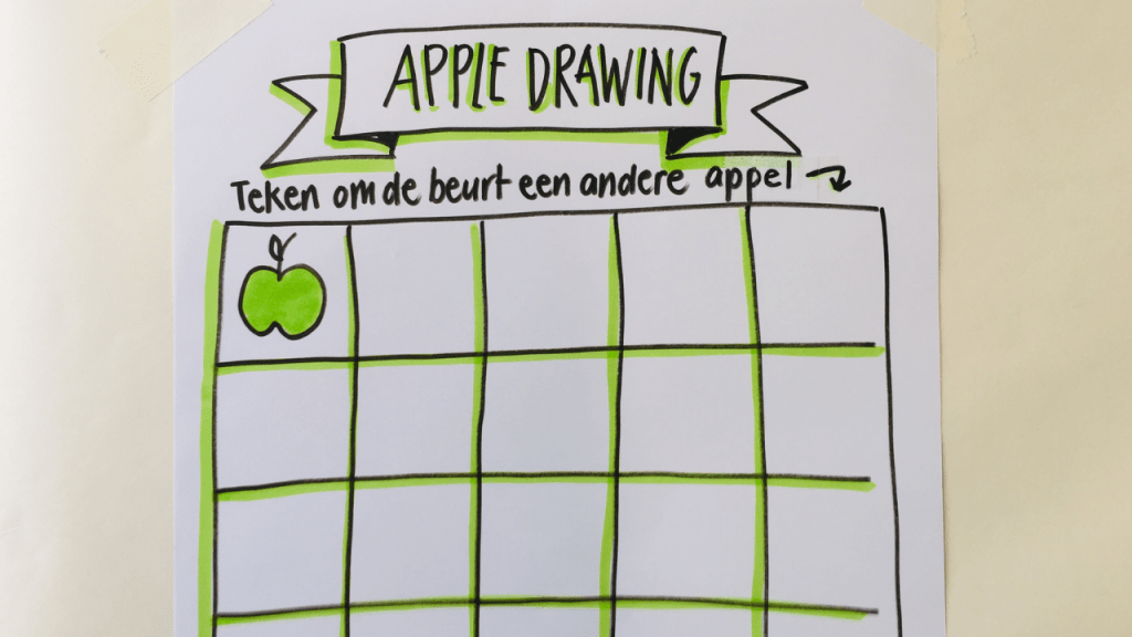 Apple drawing | Creatieve technieken | opzet